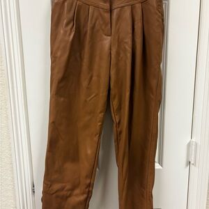Topshop Tan Leather Trousers